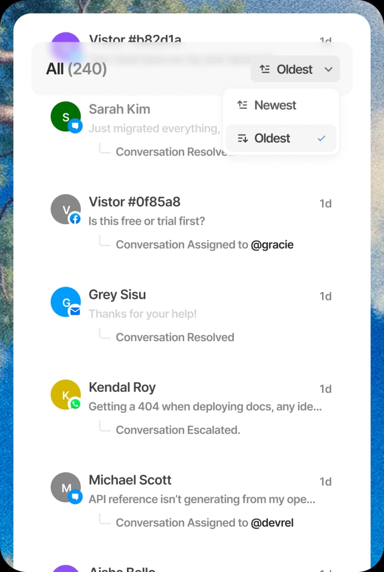 Palgry shared inbox dashboard
